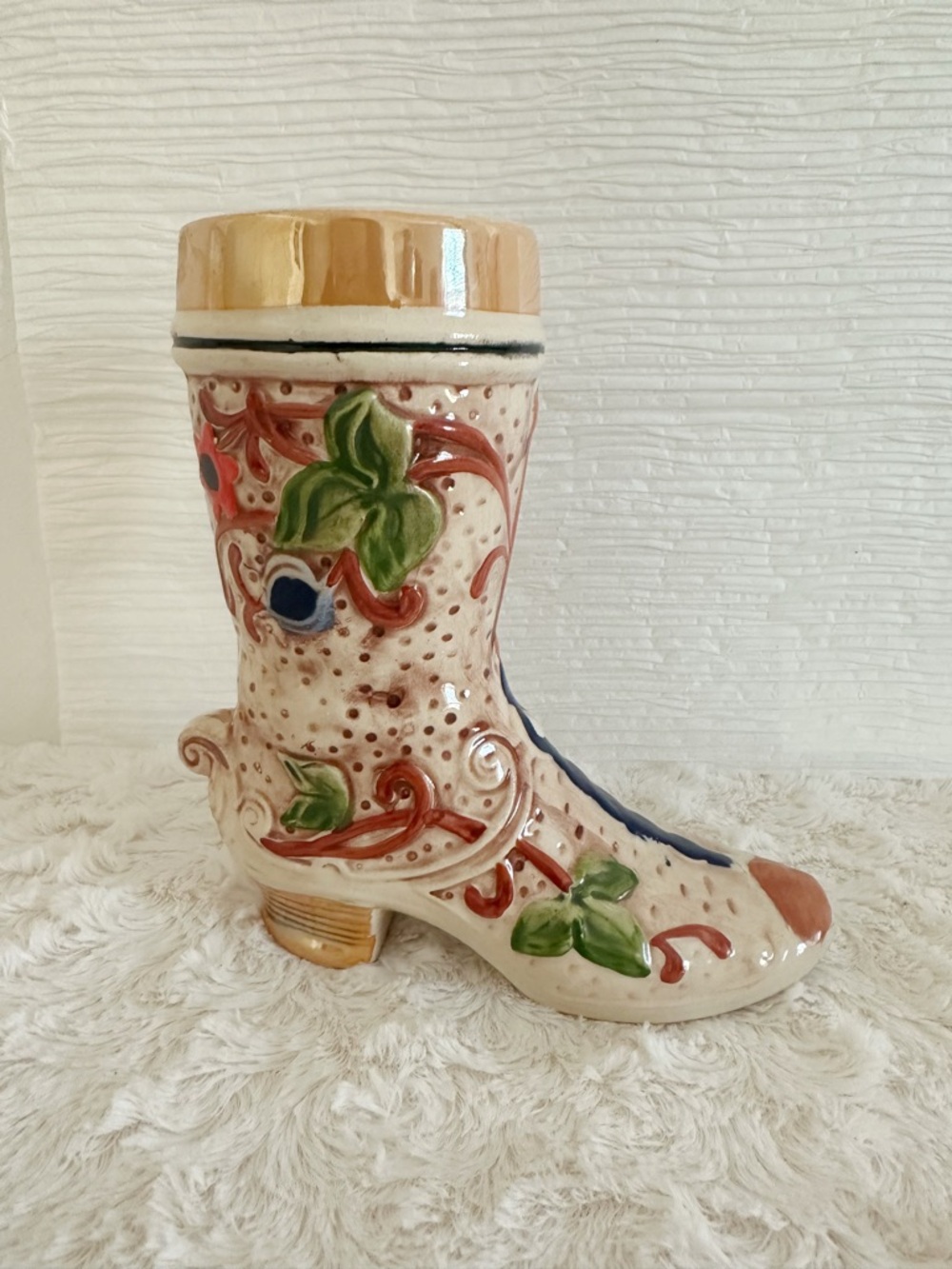 Vintage Gerz West Germany Handgemalt Boot Stein
